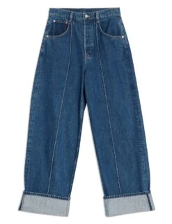 Mid Rise Pintuck Wide Leg Turn Up Jeans -Cyberjammies Store mid rise pintuck wide leg turn up jeans 9