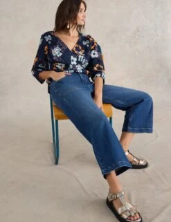 WHITE STUFF Mid Rise Wide Leg Cropped Jeans -Cyberjammies Store mid rise wide leg cropped jeans 10
