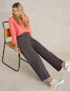 WHITE STUFF Mid Rise Wide Leg Cropped Jeans -Cyberjammies Store mid rise wide leg cropped jeans 16