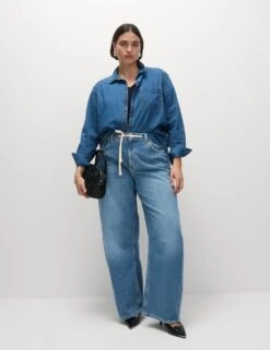 Mid Rise Wide Leg Jeans With Lyocell -Cyberjammies Store mid rise wide leg jeans with lyocell 16