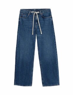 Mid Rise Wide Leg Jeans With Lyocell -Cyberjammies Store mid rise wide leg jeans with lyocell