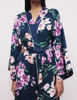 The Floral Print Wrap -Cyberjammies Store overboard floral print satin wrap 3