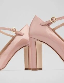 Patent Leather Buckle Block Heel Court Shoes -Cyberjammies Store patent leather buckle block heel court shoes 4