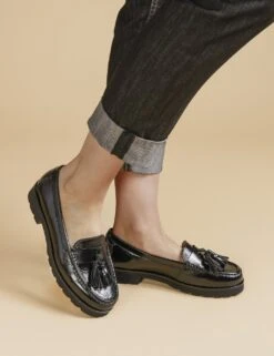 Jones Bootmaker Patent Leather Tassel Loafers -Cyberjammies Store patent leather tassel loafers 10