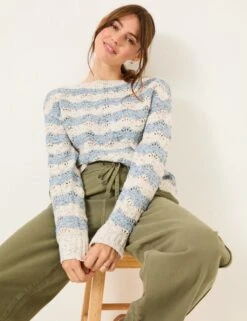 Pointelle Striped Slash Neck Jumper -Cyberjammies Store pointelle striped slash neck jumper 6