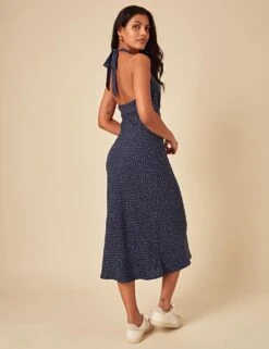 Polka Dot Halter Neck Midaxi Slip Dress -Cyberjammies Store polka dot halter neck midaxi slip dress 7
