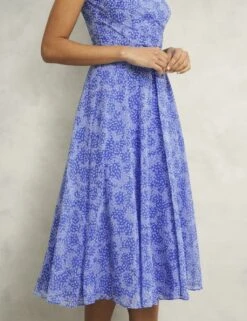 Printed Round Neck Midi Skater Dress -Cyberjammies Store printed round neck midi skater dress 14