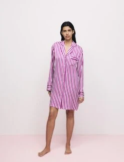 The Striped Nightshirt -Cyberjammies Store printed satin nightshirt 1