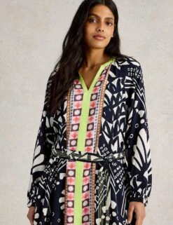 WHITE STUFF Printed V-Neck Midi Kaftan Dress 22 WHITE STUFF Printed V-Neck Midi Kaftan Dress -Cyberjammies Store printed v neck midi kaftan dress 10
