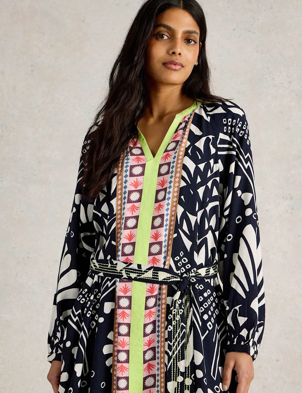 WHITE STUFF Printed V-Neck Midi Kaftan Dress 11 WHITE STUFF Printed V-Neck Midi Kaftan Dress - Image 11