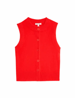 Pure Cashmere Button Through Knitted Vest -Cyberjammies Store pure cashmere button through knitted vest 2