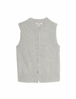 Pure Cashmere Button Through Knitted Vest -Cyberjammies Store pure cashmere button through knitted vest