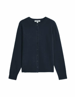 Pure Cashmere Crew Neck Relaxed Cardigan -Cyberjammies Store pure cashmere crew neck relaxed cardigan 1