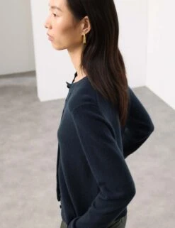 Pure Cashmere Crew Neck Relaxed Cardigan -Cyberjammies Store pure cashmere crew neck relaxed cardigan 13