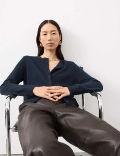 Pure Cashmere Crew Neck Relaxed Cardigan -Cyberjammies Store pure cashmere crew neck relaxed cardigan 14