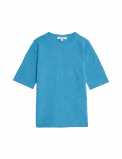 Pure Cashmere Textured Crew Neck Knitted Top -Cyberjammies Store pure cashmere textured crew neck knitted top 1