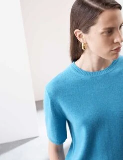 Pure Cashmere Textured Crew Neck Knitted Top -Cyberjammies Store pure cashmere textured crew neck knitted top 13