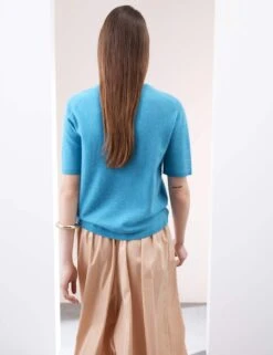 Pure Cashmere Textured Crew Neck Knitted Top -Cyberjammies Store pure cashmere textured crew neck knitted top 14