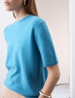 Pure Cashmere Textured Crew Neck Knitted Top -Cyberjammies Store pure cashmere textured crew neck knitted top 17
