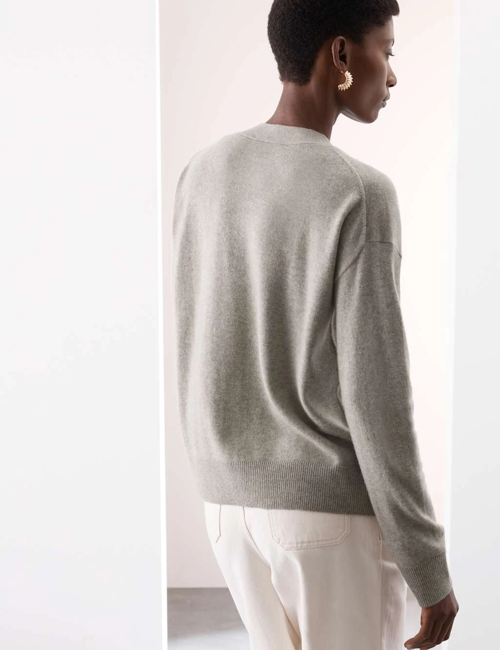 Pure Cashmere V-Neck Button Front Cardigan 13 Pure Cashmere V-Neck Button Front Cardigan - Image 13