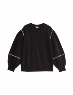 Pure Cotton Blouson Sleeve Sweatshirt -Cyberjammies Store pure cotton blouson sleeve sweatshirt