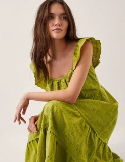 MONSOON Pure Cotton Broderie Square Neck Tiered Dress -Cyberjammies Store pure cotton broderie square neck tiered dress 5