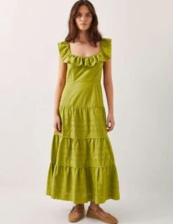 MONSOON Pure Cotton Broderie Square Neck Tiered Dress -Cyberjammies Store pure cotton broderie square neck tiered dress 7