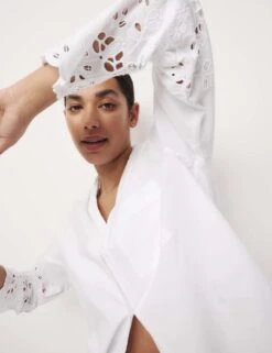 Pure Cotton Broderie Trim Pyjama Set -Cyberjammies Store pure cotton broderie trim pyjama set 9