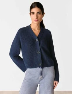 Whistles Pure Cotton Button Front Cropped Cardigan 28 Whistles Pure Cotton Button Front Cropped Cardigan -Cyberjammies Store pure cotton button front cropped cardigan 12