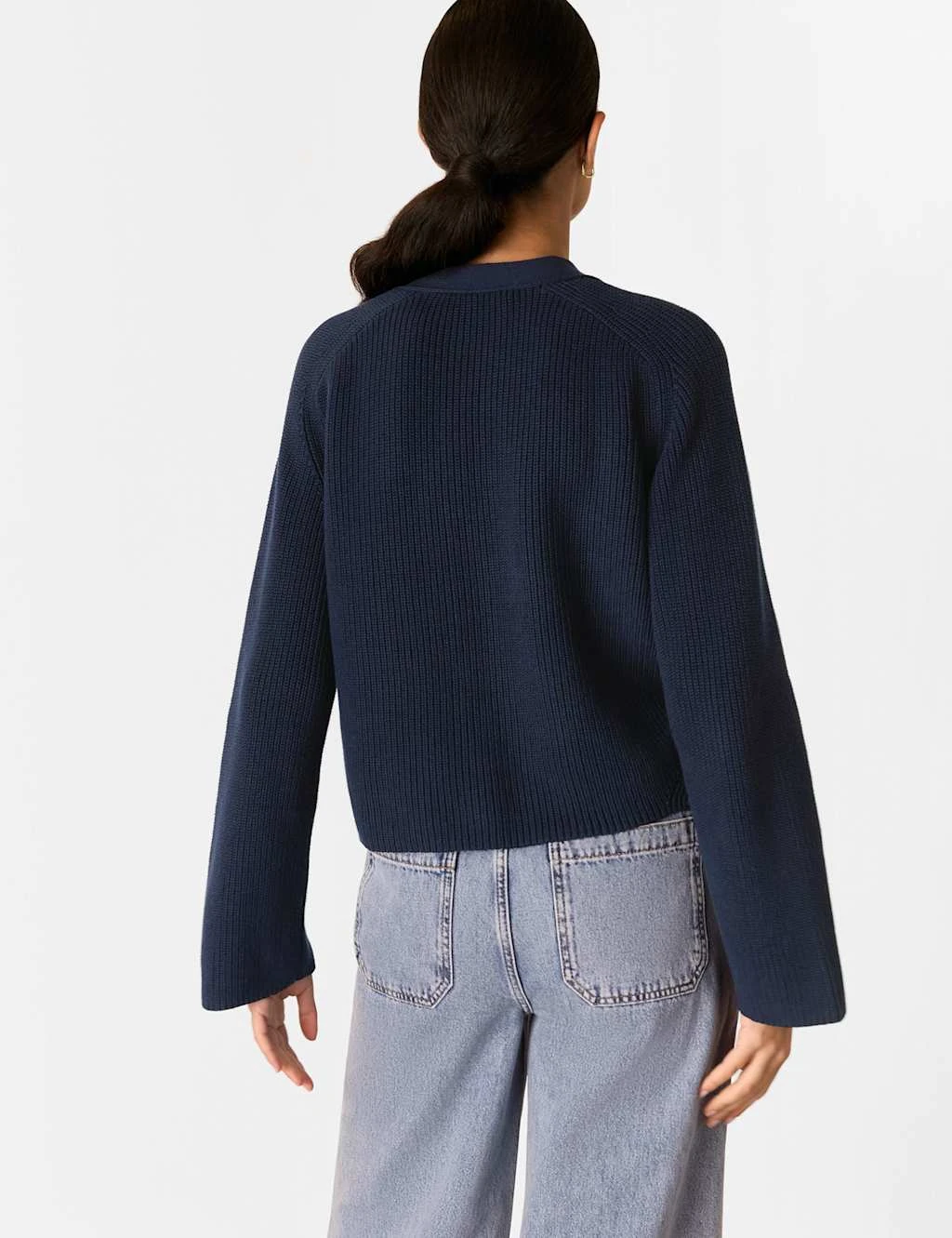 Whistles Pure Cotton Button Front Cropped Cardigan 16 Whistles Pure Cotton Button Front Cropped Cardigan - Image 16