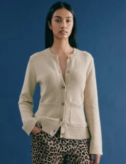 Pure Cotton Crew Neck Fitted Cardigan -Cyberjammies Store pure cotton crew neck fitted cardigan 7