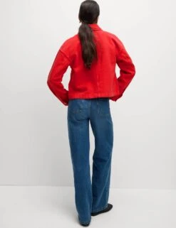 Pure Cotton Cropped Denim Shacket -Cyberjammies Store pure cotton cropped denim shacket 12