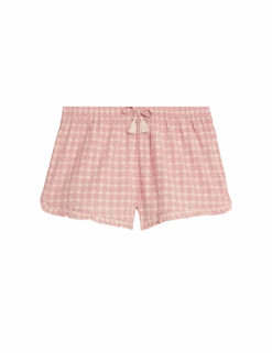 Pure Cotton Dobby Gingham Pyjama Shorts -Cyberjammies Store pure cotton dobby gingham pyjama shorts