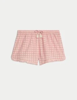 Pure Cotton Dobby Gingham Pyjama Shorts -Cyberjammies Store pure cotton dobby gingham pyjama shorts 4