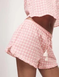 Pure Cotton Dobby Gingham Pyjama Shorts -Cyberjammies Store pure cotton dobby gingham pyjama shorts 7