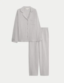 Pure Cotton Dobby Muslin Revere Pyjama Set -Cyberjammies Store pure cotton dobby muslin revere pyjama set 5