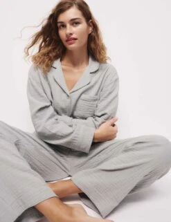 Pure Cotton Dobby Muslin Revere Pyjama Set -Cyberjammies Store pure cotton dobby muslin revere pyjama set 6