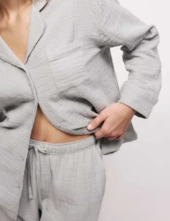 Pure Cotton Dobby Muslin Revere Pyjama Set -Cyberjammies Store pure cotton dobby muslin revere pyjama set 7