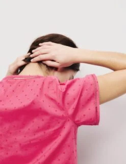 Pure Cotton Dobby Tie Front Pyjama Top -Cyberjammies Store pure cotton dobby tie front pyjama top 12