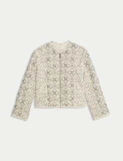 Pure Cotton Embroidered Quilted Jacket -Cyberjammies Store pure cotton embroidered quilted jacket 6