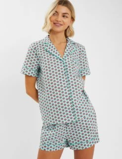 Accessorize Pure Cotton Fan Print Shortie Set 14 Accessorize Pure Cotton Fan Print Shortie Set -Cyberjammies Store pure cotton fan print shortie set 6