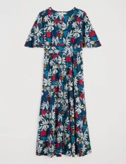 Pure Cotton Floral Half Sleeve Midaxi Dress -Cyberjammies Store pure cotton floral half sleeve midaxi dress 4