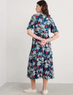 Pure Cotton Floral Half Sleeve Midaxi Dress -Cyberjammies Store pure cotton floral half sleeve midaxi dress 6
