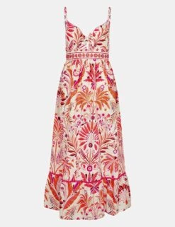 Accessorize Pure Cotton Floral Tie Front Midi Slip Dress -Cyberjammies Store pure cotton floral tie front midi slip dress 4