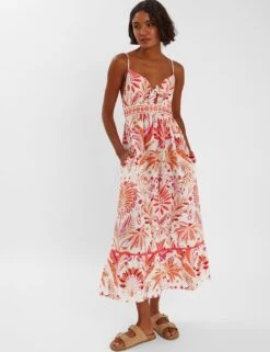 Accessorize Pure Cotton Floral Tie Front Midi Slip Dress -Cyberjammies Store pure cotton floral tie front midi slip dress 7