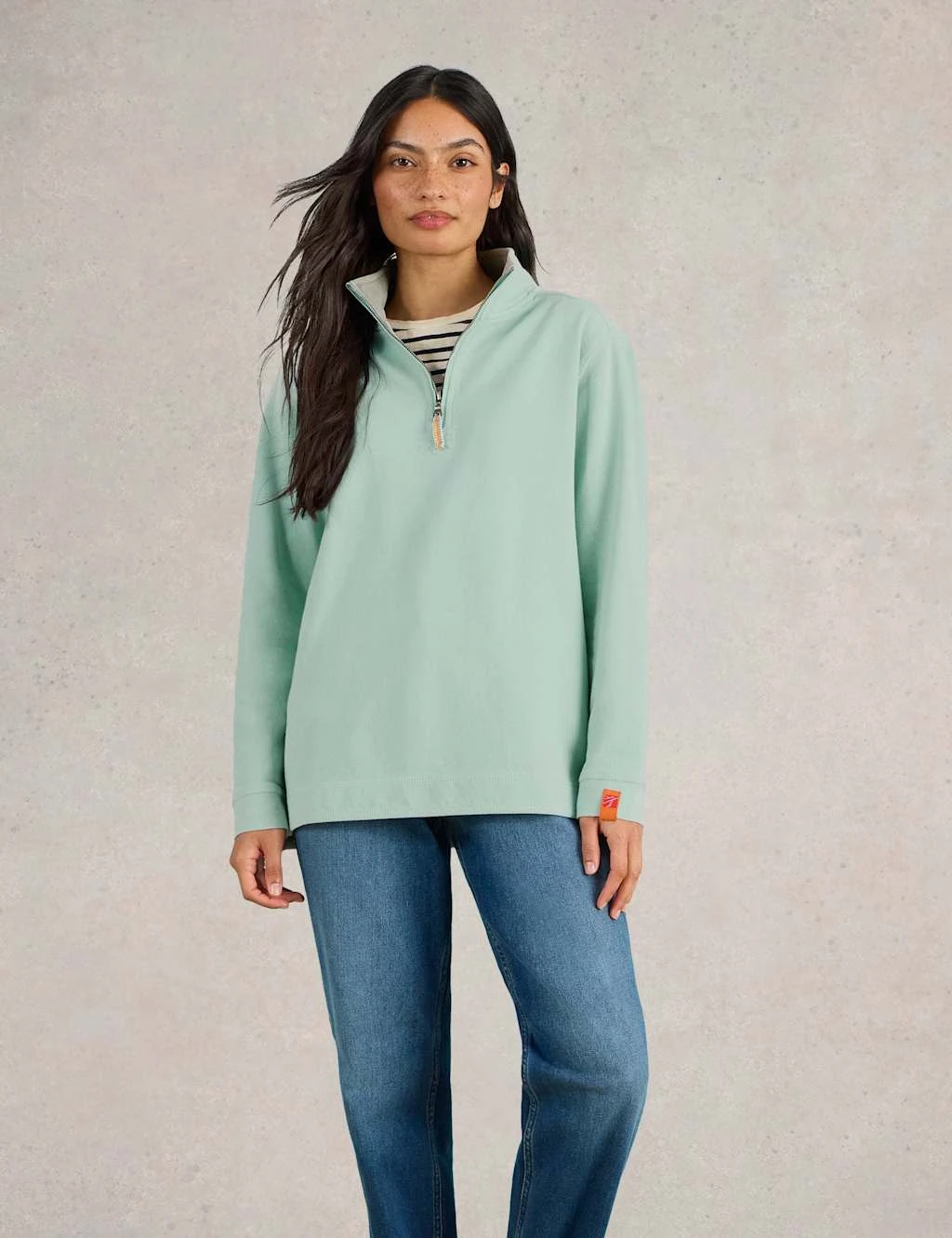 WHITE STUFF Pure Cotton Funnel Neck Half Zip Sweatshirt 14 WHITE STUFF Pure Cotton Funnel Neck Half Zip Sweatshirt - Image 14