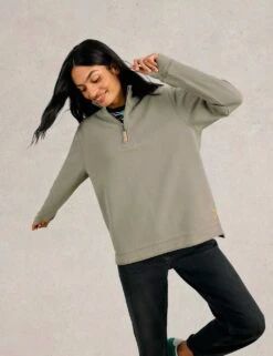 WHITE STUFF Pure Cotton Funnel Neck Half Zip Sweatshirt 35 WHITE STUFF Pure Cotton Funnel Neck Half Zip Sweatshirt -Cyberjammies Store pure cotton funnel neck half zip sweatshirt 15