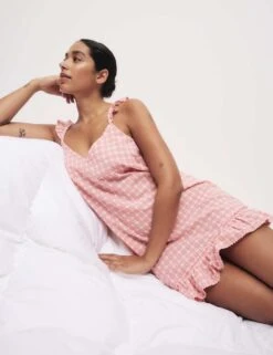 Pure Cotton Gingham Chemise -Cyberjammies Store pure cotton gingham chemise 5