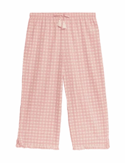 Pure Cotton Gingham Cropped Pyjama Bottoms -Cyberjammies Store pure cotton gingham cropped pyjama bottoms