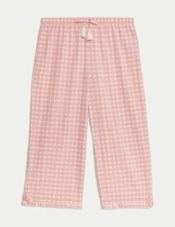 Pure Cotton Gingham Cropped Pyjama Bottoms -Cyberjammies Store pure cotton gingham cropped pyjama bottoms 5